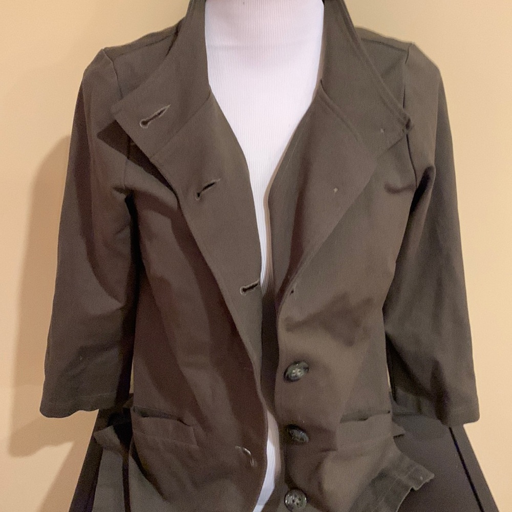 Green button down jacket